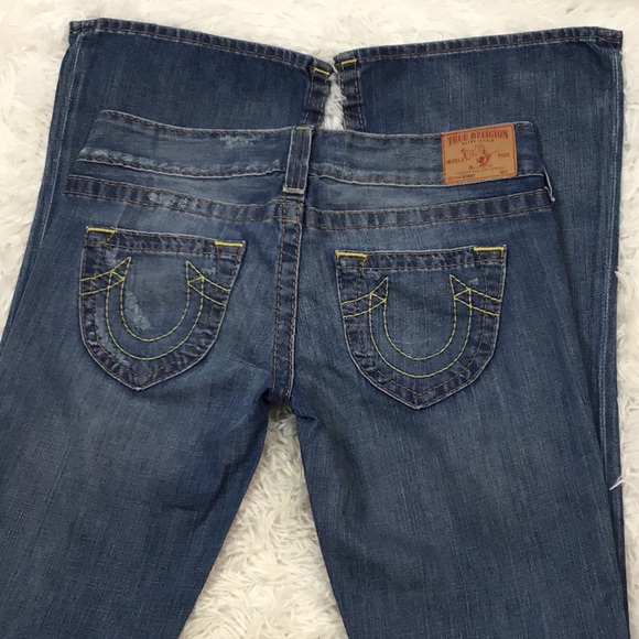 True Religion Bobby distressed wide leg jeans 29 - Picture 5 of 14